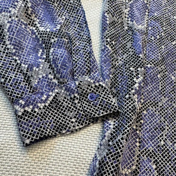 Beautiful lavender snake print silk blouse by joie in size small Business - Picture 3 of 11
